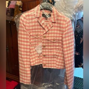 Jcrew Pink Gingham Blazer
